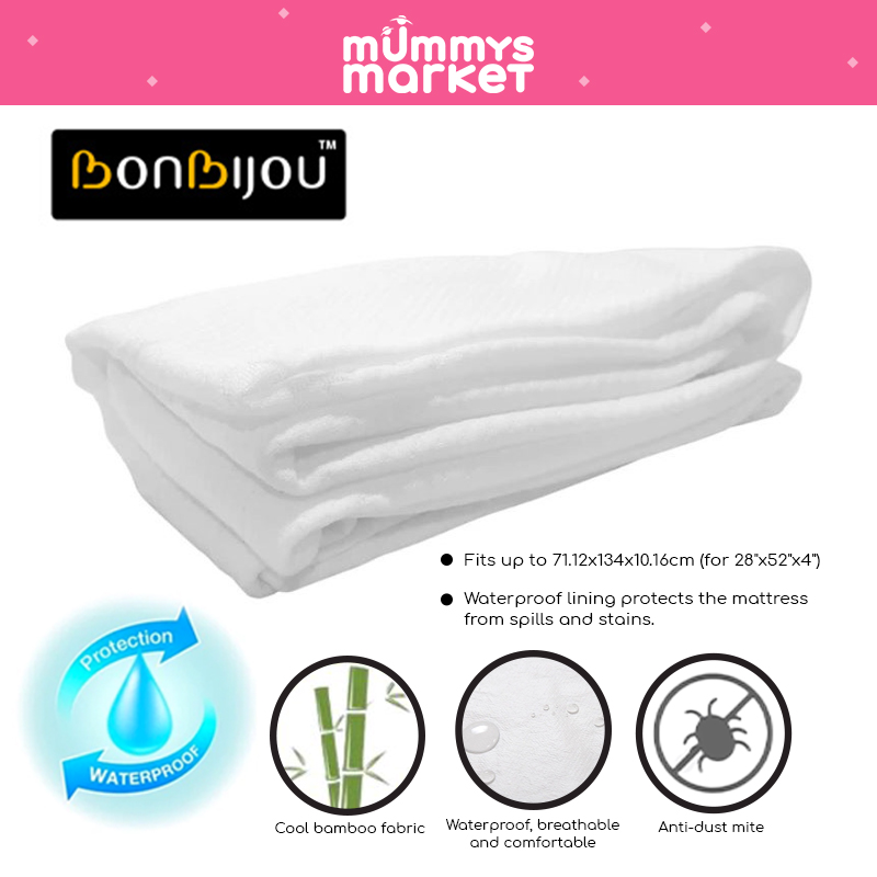 Bonbijou Water Proof Snug Mattress Protector and Cover (28x52x4inch)